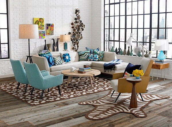 Fabulous living room with a cool collection of vases