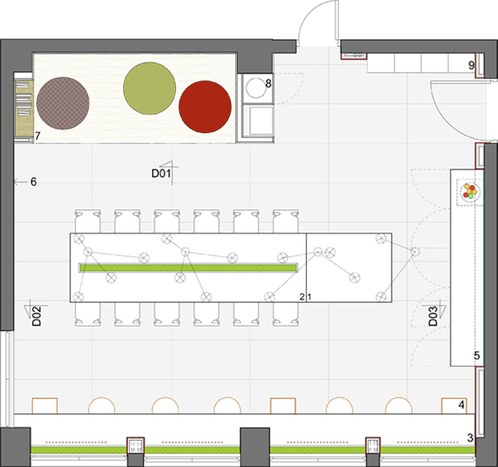 Floor plan of the new green office in Romania