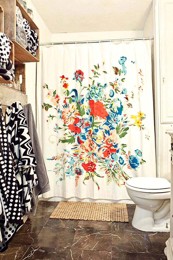 Floral shower curtain