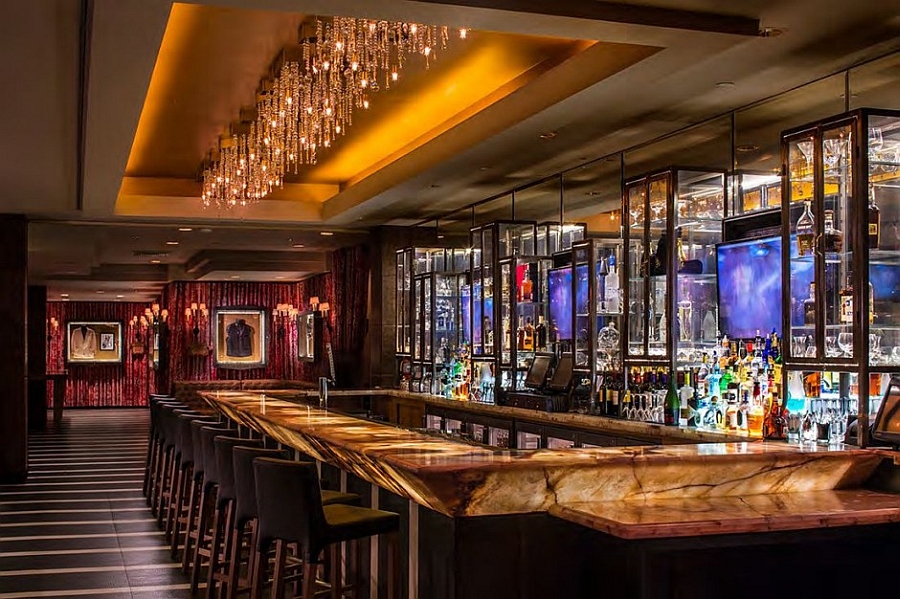 Glamorous bar design that complements the hotel