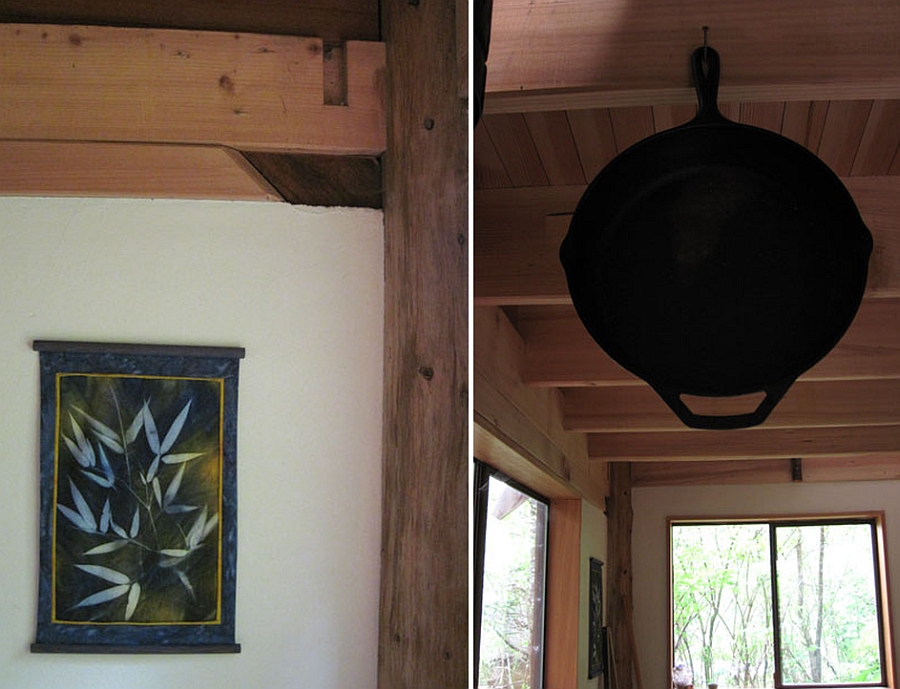 Hanging Utensil and Japanese styled painting on the wall