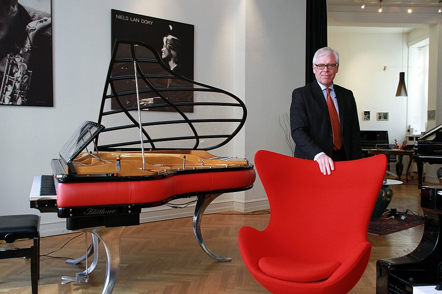 Iconic Egg Chair with the PH Piano and owner of the company Flemming Lindeløv