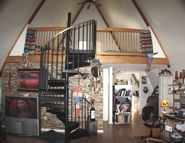 Interior of the cool A-frame house