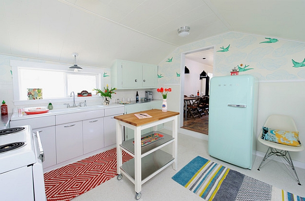 Kitchen cart becomes an instant and convenient focal point