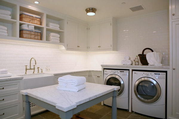 Laundry room with a clean look