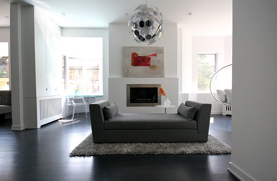 Minimal living room design of modern Toronto House