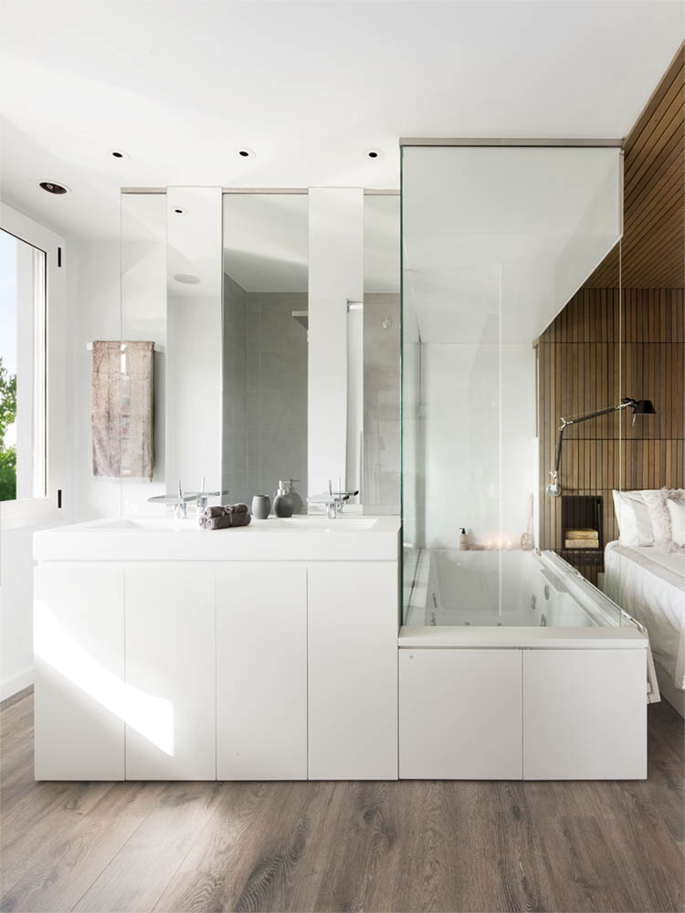Modern bedroom with bath