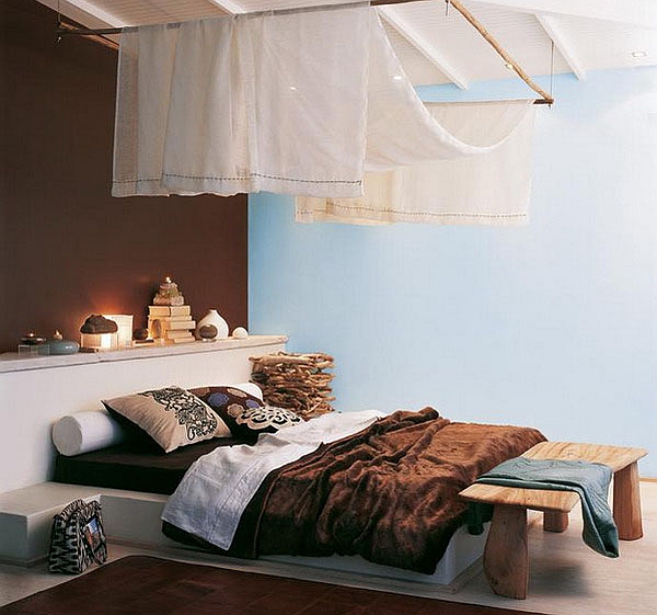 Modern bedroom with cool African style