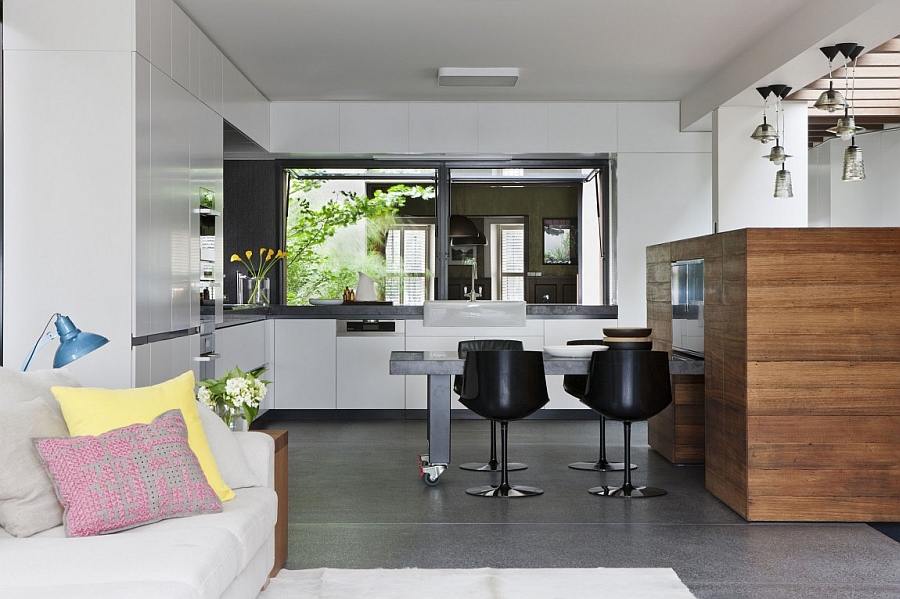 Modern kitchen with dining space