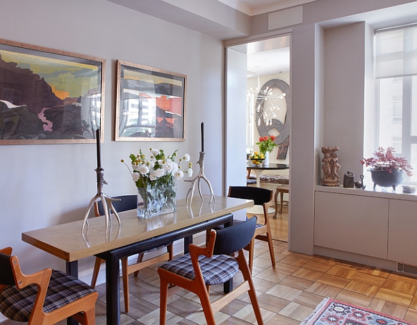 Narrow dining table that can double as a simple work station