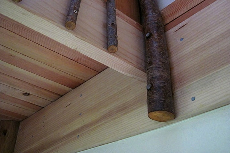 Natural wood used to construct the house