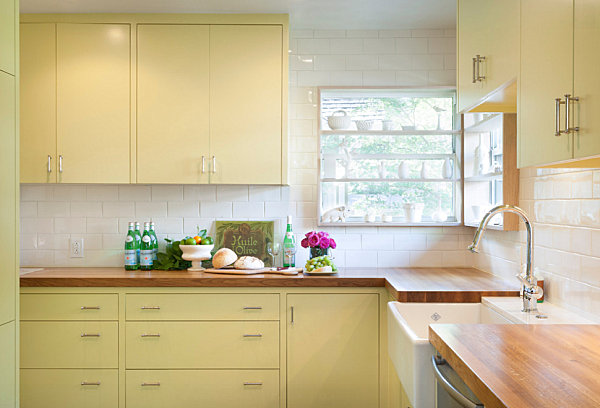 Pale yellow kitchen