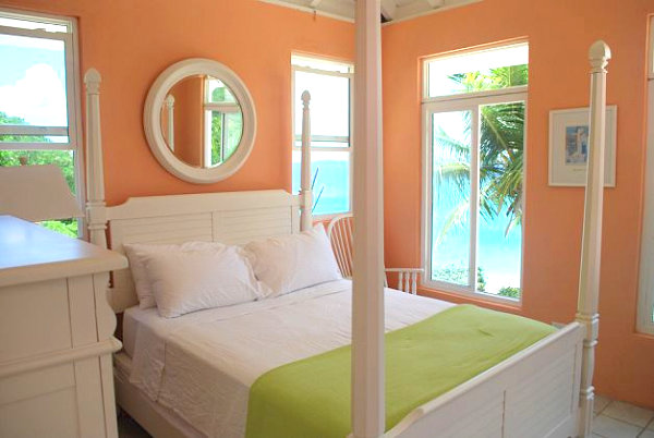 Peach tropical bedroom