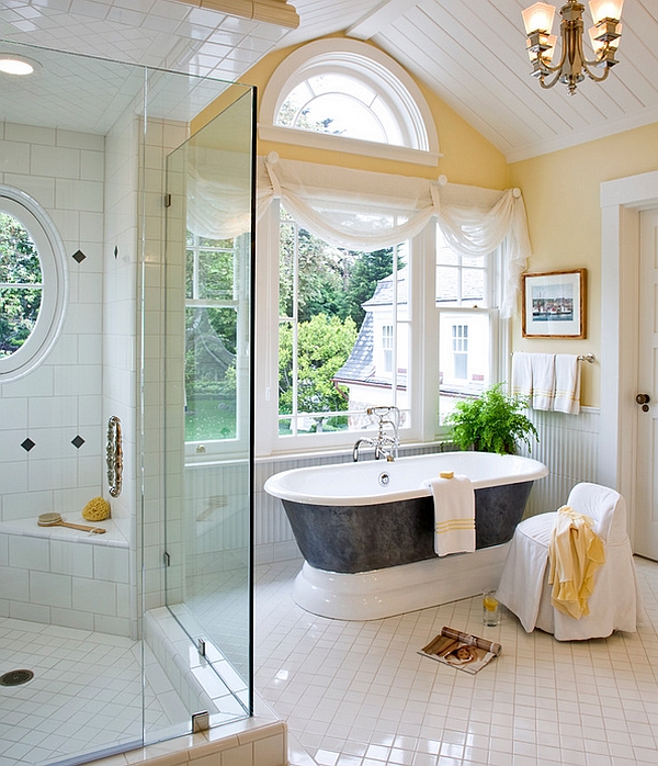 Place the gorgeous bathtub next to the window to enjoy the refreshing view outside