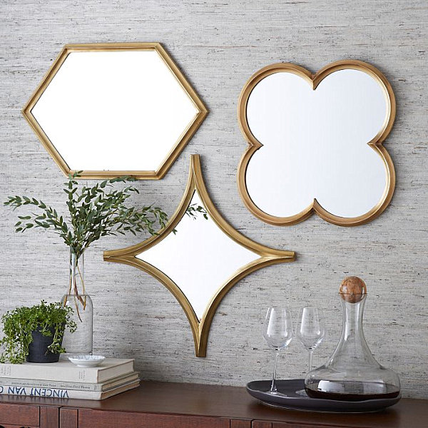 Plated brass mirrors