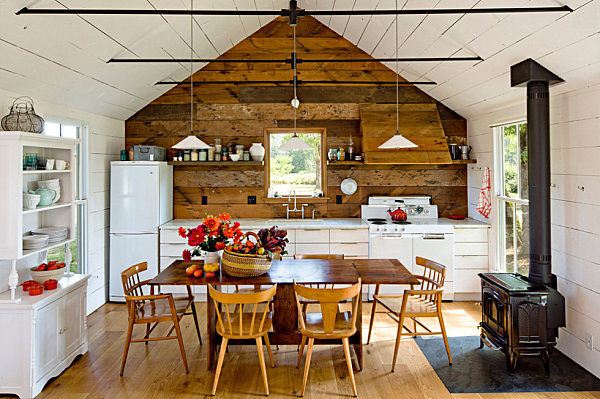 Rustic kitchen and dining space