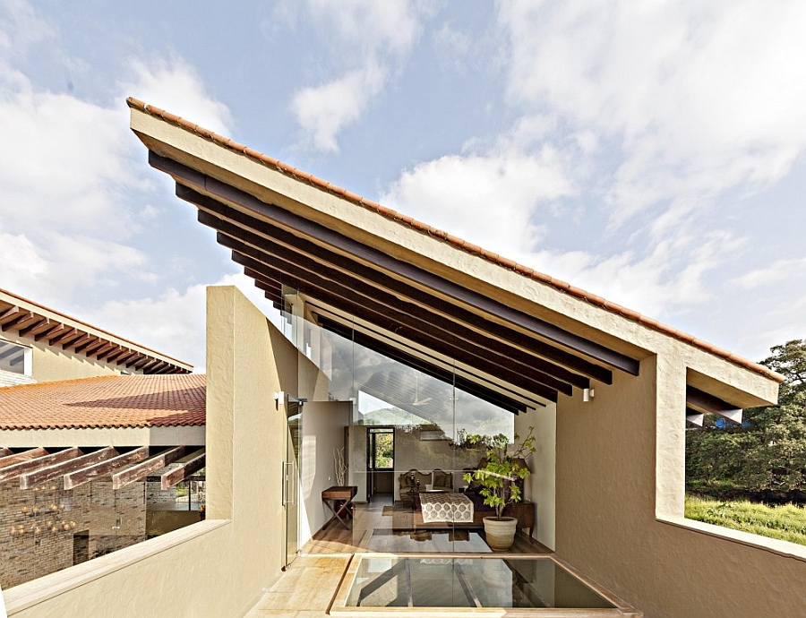 Shaded outdoor seating area