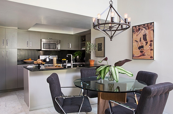 Simple and uncomplicated lighting for the small dining area