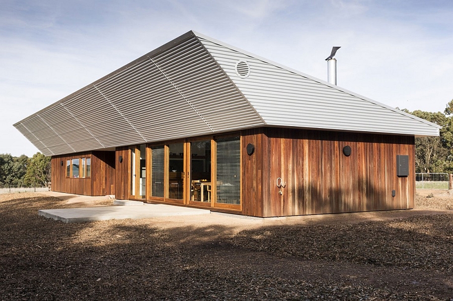 Skillion roof of the eco-friendly house