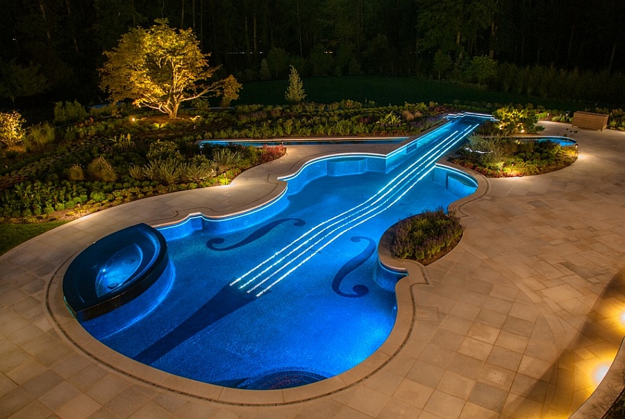 Stunning contemporary pool like a violin