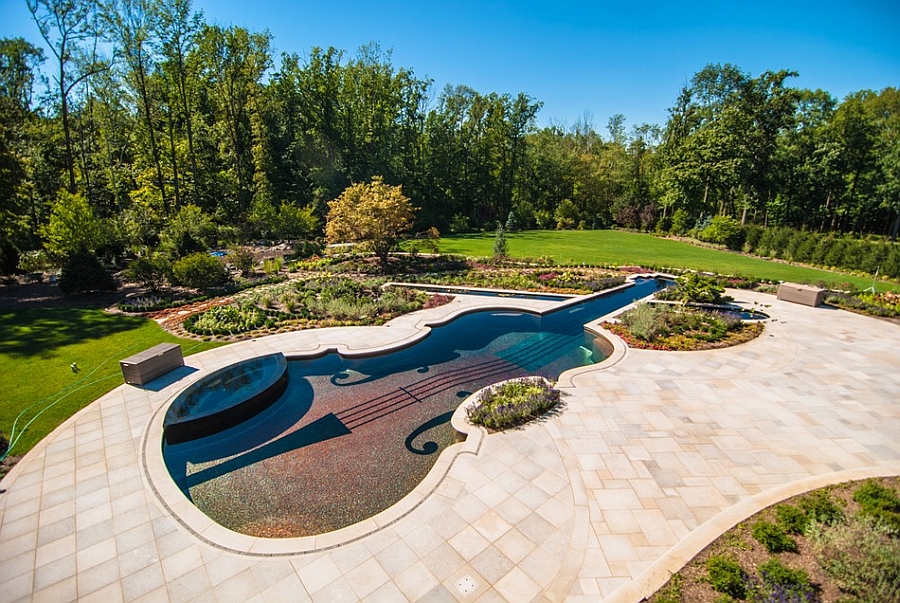 Stunning swimming pool idea inspired by shape of a violin