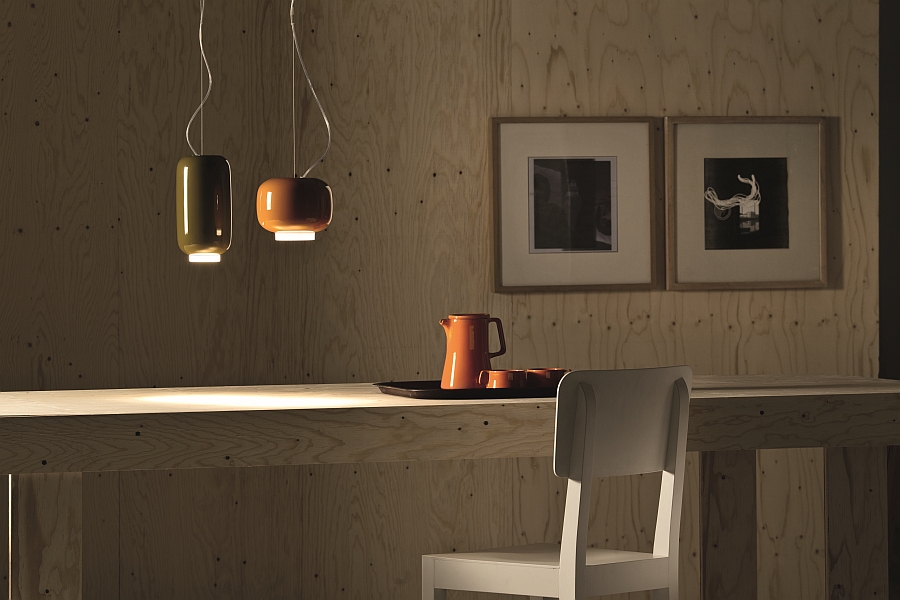 Suspension lamp Chouchin Mini from Foscarini showcased inside a home