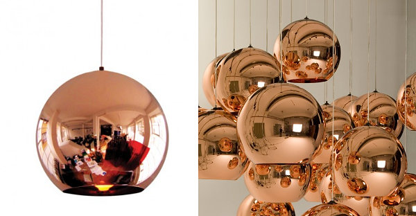 Tom Dixon copper pendant lighting