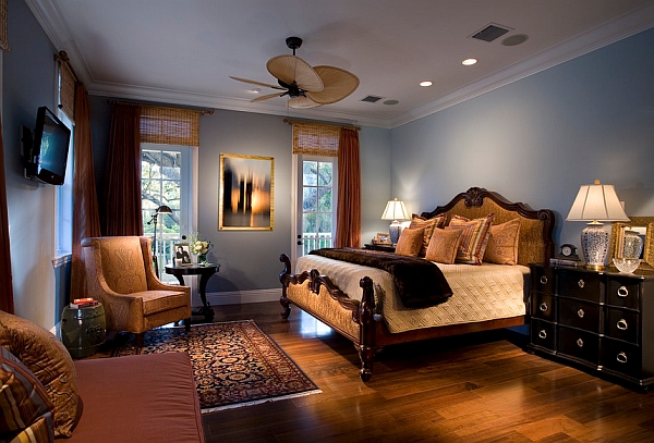 Traditional bedroom in relaxing blue