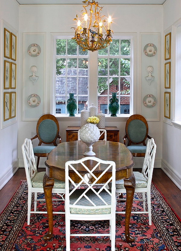 Traditional dining room with additional seating space