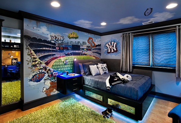 Turn the kids' room into a baseball heaven