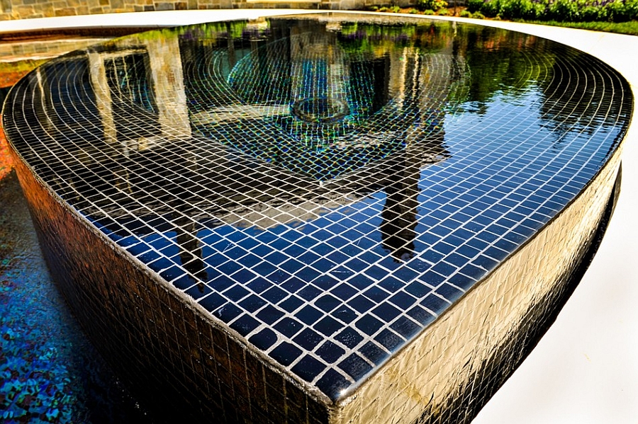 Violin shaped swimming pool with spa