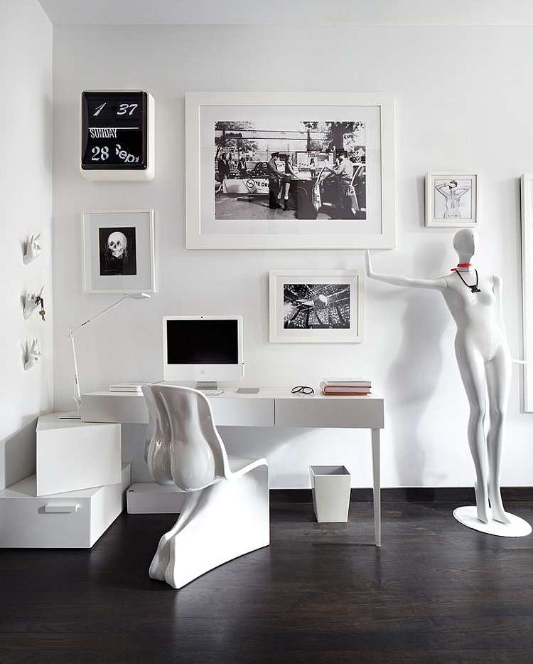 White interiors with black accents