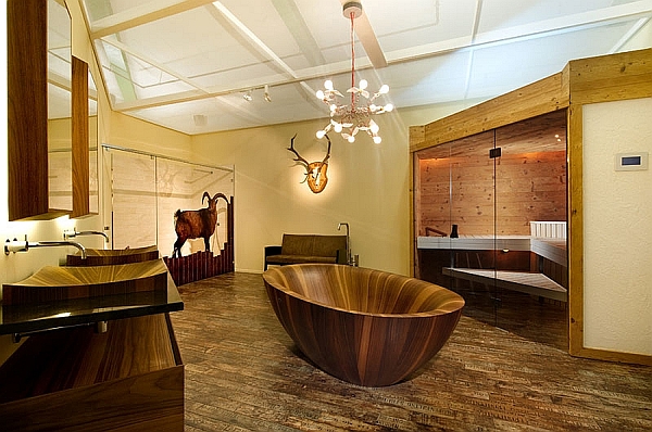 Wooden bathtubs are as durable as their stone counterparts