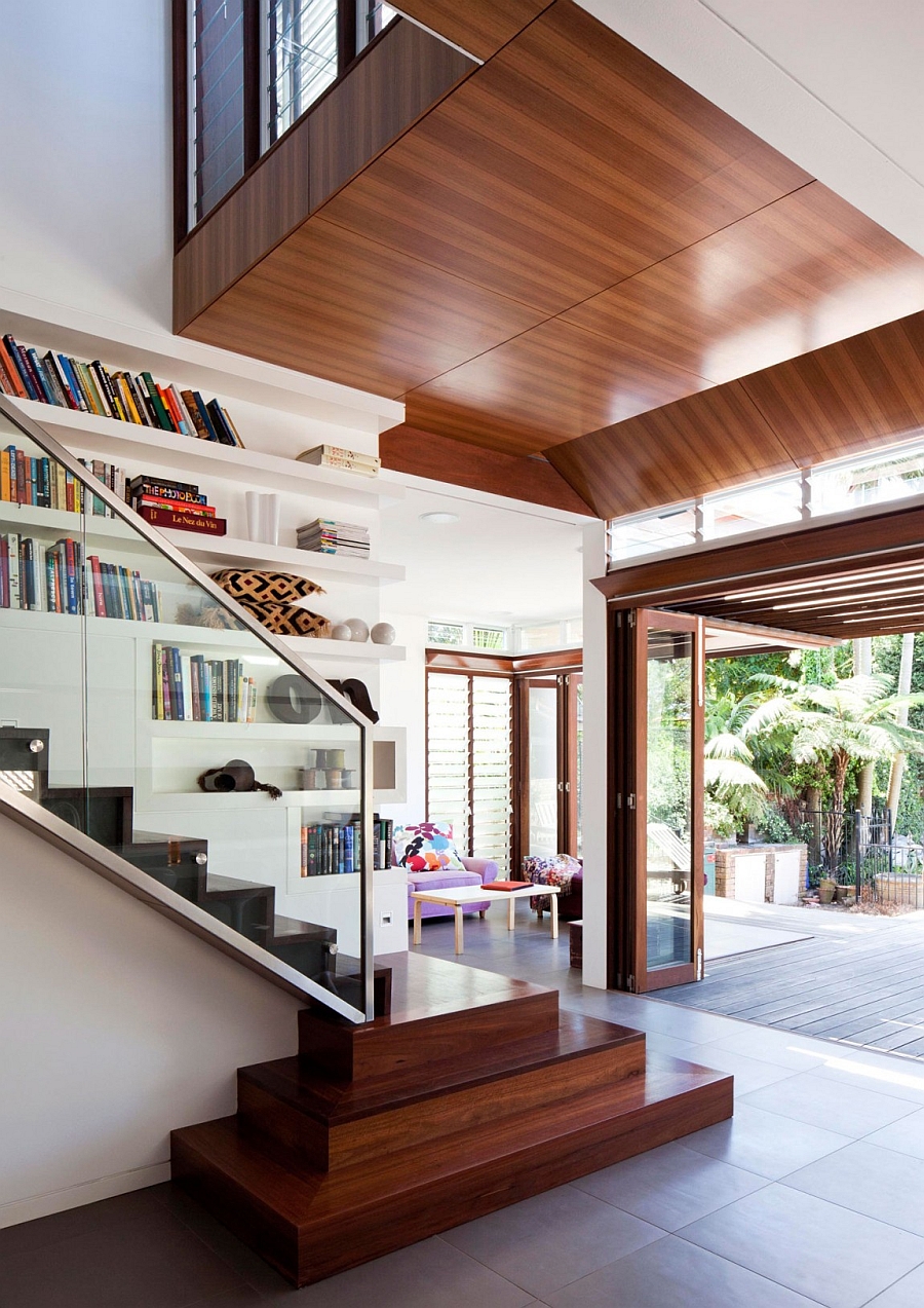 Wooden ceiling creates a sustainable setting