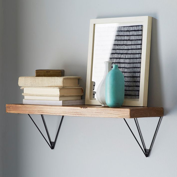 Wooden shelving paired with prism brackets