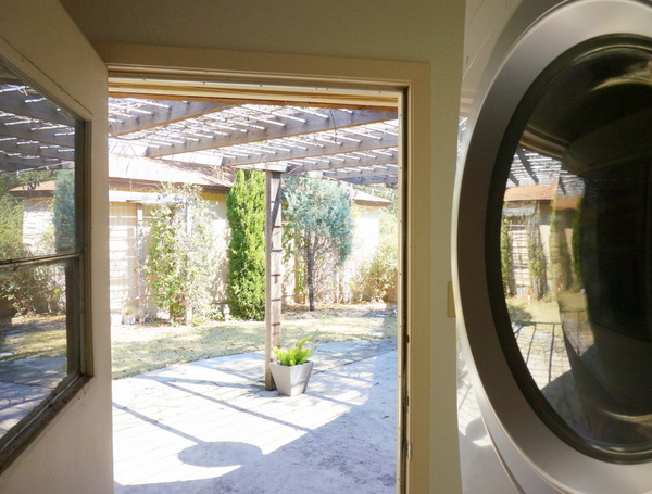 A laundry room with a view