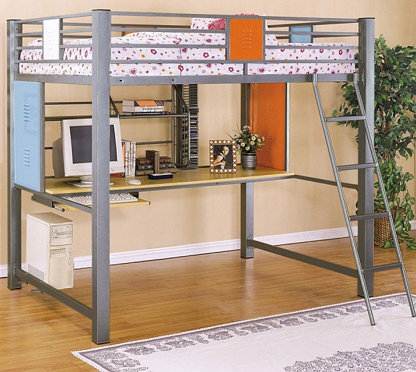 Loft Beds With Desks Underneath 30, How To Build A Full Size Loft Bed With Desk And Storage
