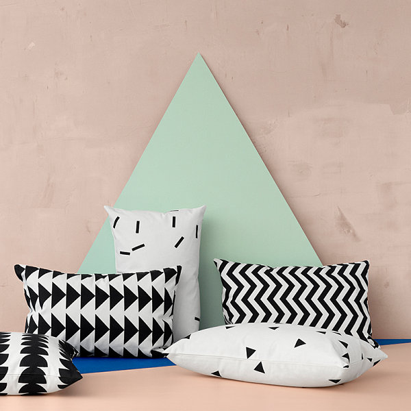 Black and white throw pillows from ferm LIVING