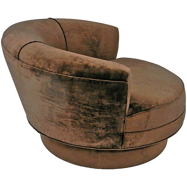 Brown velvet chaise lounge