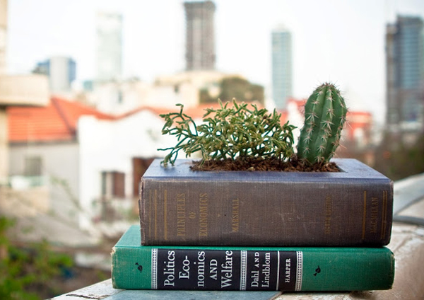 DIY book planter