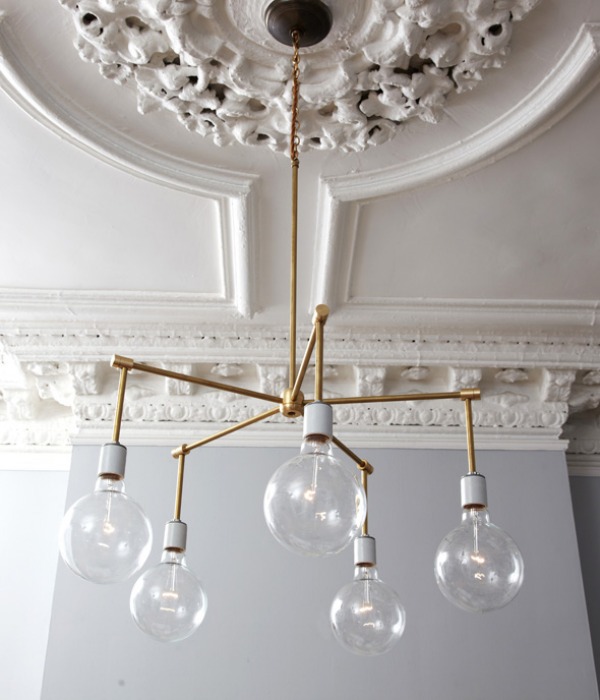 DIY brass chandelier