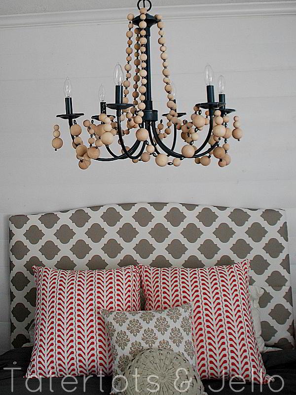 DIY wood beaed chandelier