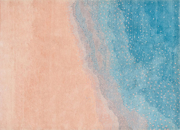 Dreamy peach and blue rug