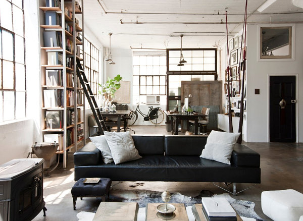 Eclectic loft living room