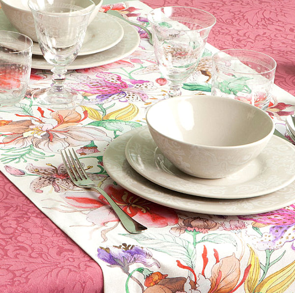 Floral table runner