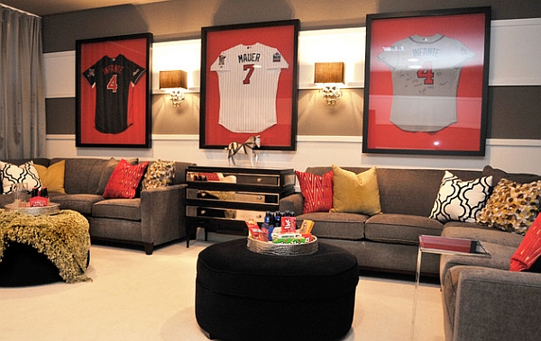 Boys Room Framed Sports Jerseys Design Ideas