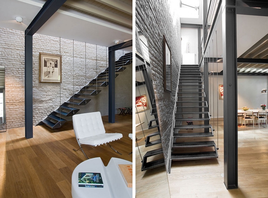 Innovative staircase design using metal wires