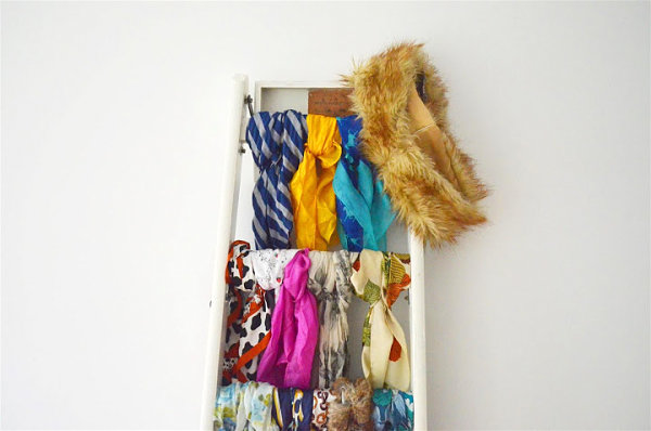 Ladder scarf storage