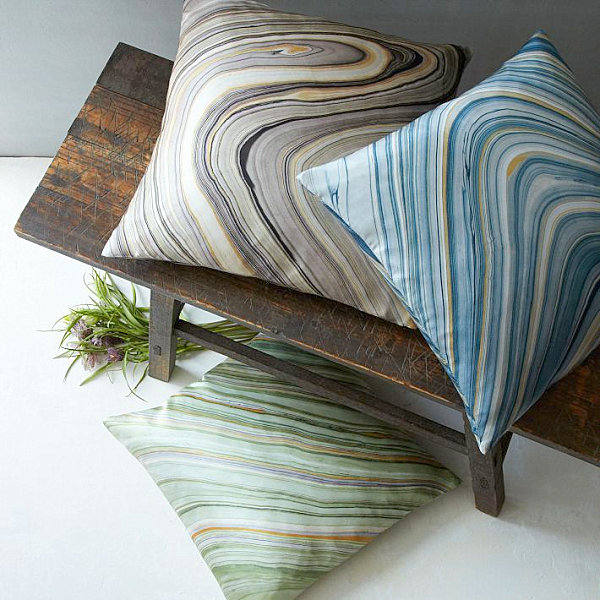 Marble-pattern throw pillows