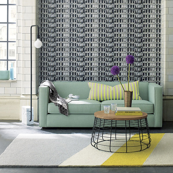 Mint green two-seater sofa